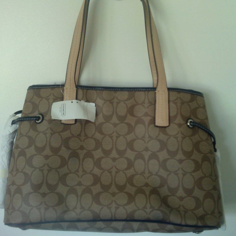 Coach Signature Stripe PVC Carryall - Picture 2 of 13